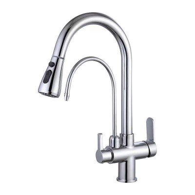 spring chrome luxury pull out kitchen faucet stainless steel tap faucet