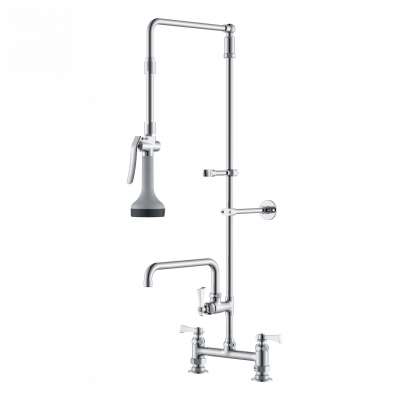 Commercial High Pressure Kitchen Faucet with Outlet Pipe without spring